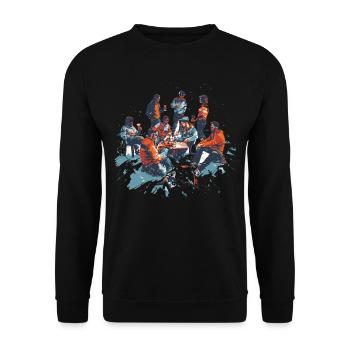 Winter hut party beer skiers skis - Unisex Sweatshirt - black - Front - Alina (178cm) & Michal (187cm)