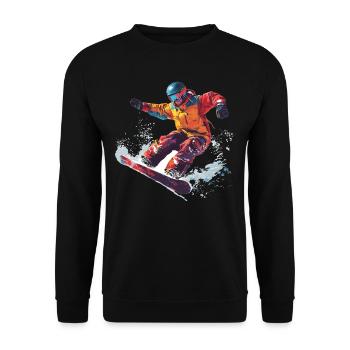 Sports d’hiver, Montagne, Neige, Snowboard - Sweat-shirt Unisexe - noir - Devant - Alina (178cm) & Michal (187cm)