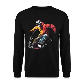 Winter Mountains Freestyle Snowboard - Unisex Pullover - Schwarz - Vorne - Alina (178cm) & Michal (187cm)