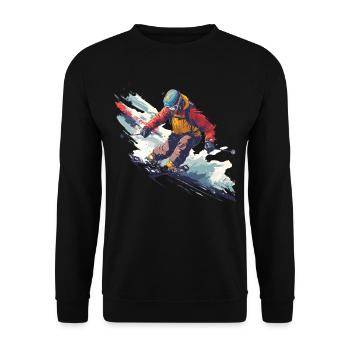 Winter Berge Schnee Freestyle Ski - Unisex Pullover - Schwarz - Vorne - Alina (178cm) & Michal (187cm)