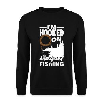 Magnetfischen Detektion Schatzsuche - Unisex Pullover - Schwarz - Vorne - Alina (178cm) & Michal (187cm)