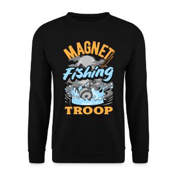 Magnetfischen Detektion Schatzsuche - Unisex Pullover - Schwarz - Vorne - Alina (178cm) & Michal (187cm)