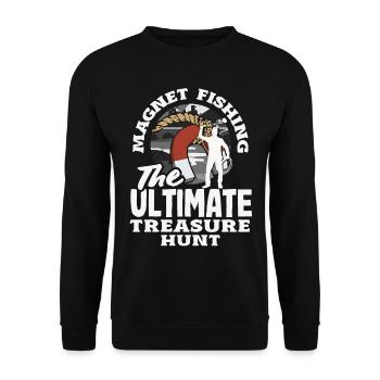 Magnetfischen Detektion Schatzsuche - Unisex Pullover - Schwarz - Vorne - Alina (178cm) & Michal (187cm)