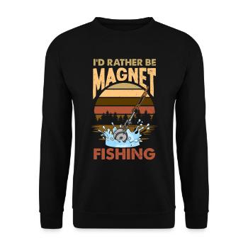 Magnetfischen Detektion Schatzsuche - Unisex Pullover - Schwarz - Vorne - Alina (178cm) & Michal (187cm)