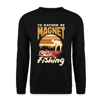 Magnetfischen Detektion Schatzsuche - Unisex Pullover - Schwarz - Vorne - Alina (178cm) & Michal (187cm)