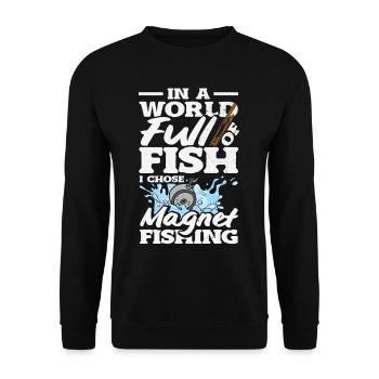 Magnetfischen Detektion Schatzsuche - Unisex Pullover - Schwarz - Vorne - Alina (178cm) & Michal (187cm)