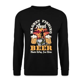 Magnetfischen Detektion Schatzsuche - Unisex Pullover - Schwarz - Vorne - Alina (178cm) & Michal (187cm)
