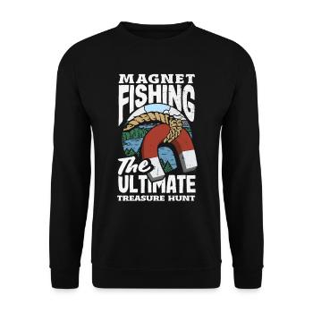 Magnetfischen Detektion Schatzsuche - Unisex Pullover - Schwarz - Vorne - Alina (178cm) & Michal (187cm)