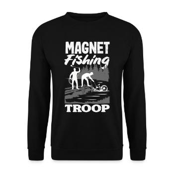 Magnetfischen Detektion Schatzsuche - Unisex Pullover - Schwarz - Vorne - Alina (178cm) & Michal (187cm)