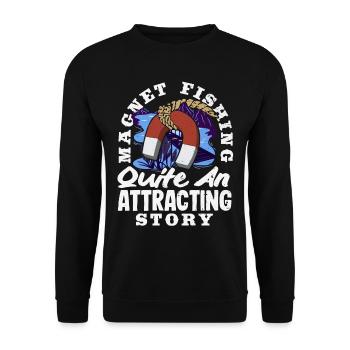 Magnetfischen Detektion Schatzsuche - Unisex Pullover - Schwarz - Vorne - Alina (178cm) & Michal (187cm)