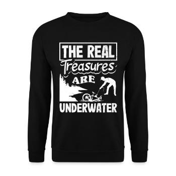 Magnetfischen Detektion Schatzsuche - Unisex Pullover - Schwarz - Vorne - Alina (178cm) & Michal (187cm)