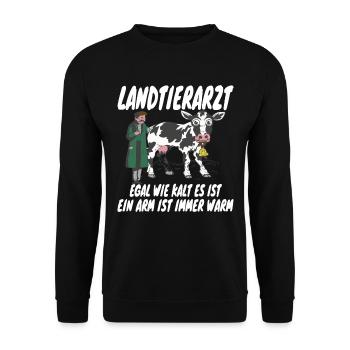 « Peu importe à quel point il fait froid » Vétérinaire de campagne - Sweat-shirt Unisexe - noir - Devant - Alina (178cm) & Michal (187cm)