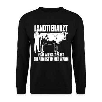 « Peu importe à quel point il fait froid » Vétérinaire de campagne - Sweat-shirt Unisexe - noir - Devant - Alina (178cm) & Michal (187cm)