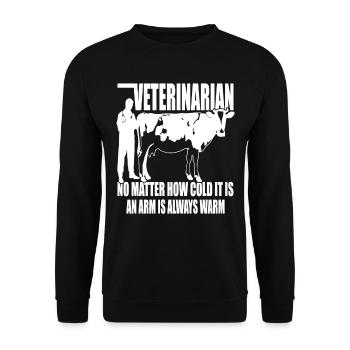 « Peu importe à quel point il fait froid » Vétérinaire de campagne - Sweat-shirt Unisexe - noir - Devant - Alina (178cm) & Michal (187cm)
