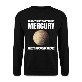 Rückläufige Planeten Merkur Rückläufig - Unisex Pullover - Schwarz - Vorne - Alina (178cm) & Michal (187cm)