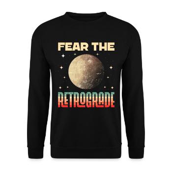 Rückläufige Planeten Merkur Rückläufig - Unisex Pullover - Schwarz - Vorne - Alina (178cm) & Michal (187cm)