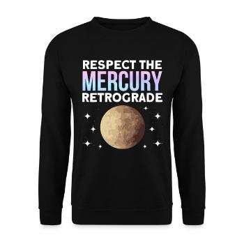 Rückläufige Planeten Merkur Rückläufig - Unisex Pullover - Schwarz - Vorne - Alina (178cm) & Michal (187cm)
