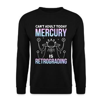 Rückläufige Planeten Merkur Rückläufig - Unisex Pullover - Schwarz - Vorne - Alina (178cm) & Michal (187cm)