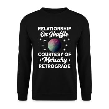 Rückläufige Planeten Merkur Rückläufig - Unisex Pullover - Schwarz - Vorne - Alina (178cm) & Michal (187cm)