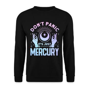 Rückläufige Planeten Merkur Rückläufig - Unisex Pullover - Schwarz - Vorne - Alina (178cm) & Michal (187cm)