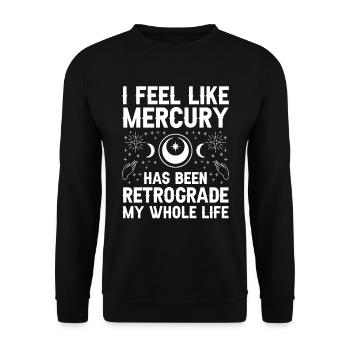 Rückläufige Planeten Merkur Rückläufig - Unisex Pullover - Schwarz - Vorne - Alina (178cm) & Michal (187cm)