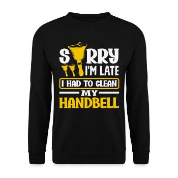 Choral Musical Instrument Hand Bell - Unisex Sweatshirt - black - Front - Alina (178cm) & Michal (187cm)