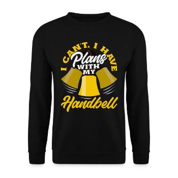 Choral Musical Instrument Hand Bell - Unisex Sweatshirt - black - Front - Alina (178cm) & Michal (187cm)