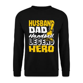 Choral Musical Instrument Hand Bell - Unisex Sweatshirt - black - Front - Alina (178cm) & Michal (187cm)