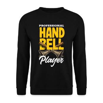 Choral Musical Instrument Hand Bell - Unisex Sweatshirt - black - Front - Alina (178cm) & Michal (187cm)