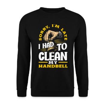 Choral Musical Instrument Hand Bell - Unisex Sweatshirt - black - Front - Alina (178cm) & Michal (187cm)