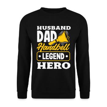 Choral Musical Instrument Hand Bell - Unisex Sweatshirt - black - Front - Alina (178cm) & Michal (187cm)
