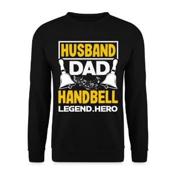 Choral Musical Instrument Hand Bell - Unisex Sweatshirt - black - Front - Alina (178cm) & Michal (187cm)