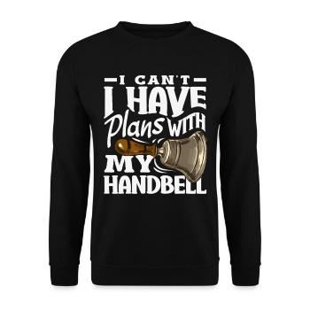 Choral Musical Instrument Hand Bell - Unisex Sweatshirt - black - Front - Alina (178cm) & Michal (187cm)