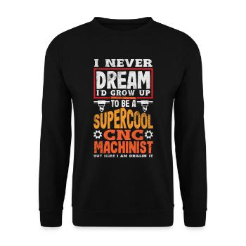 Machiniste CNC drôle - Sweat-shirt Unisexe - noir - Devant - Alina (178cm) & Michal (187cm)