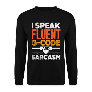 Machiniste CNC drôle - Sweat-shirt Unisexe - noir - Devant - Alina (178cm) & Michal (187cm)
