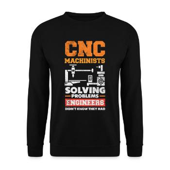 Machiniste CNC drôle - Sweat-shirt Unisexe - noir - Devant - Alina (178cm) & Michal (187cm)