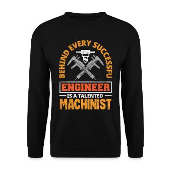 Machiniste CNC drôle - Sweat-shirt Unisexe - noir - Devant - Alina (178cm) & Michal (187cm)