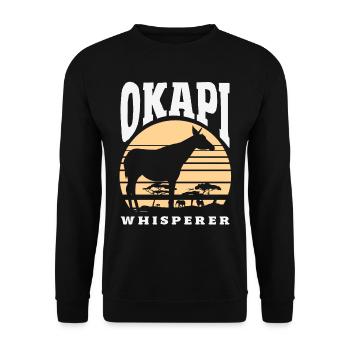 Funny zookeeper okapi lover - Unisex Sweatshirt - black - Front - Alina (178cm) & Michal (187cm)