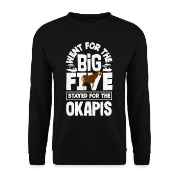Drôle de gardien de zoo amoureux de l’okapi - Sweat-shirt Unisexe - noir - Devant - Alina (178cm) & Michal (187cm)