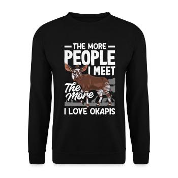 Lustiger Tierpfleger Okapi-liebhaber - Unisex Pullover - Schwarz - Vorne - Alina (178cm) & Michal (187cm)