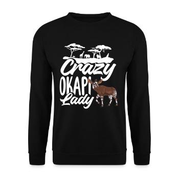 Funny zookeeper okapi lover - Unisex Sweatshirt - black - Front - Alina (178cm) & Michal (187cm)