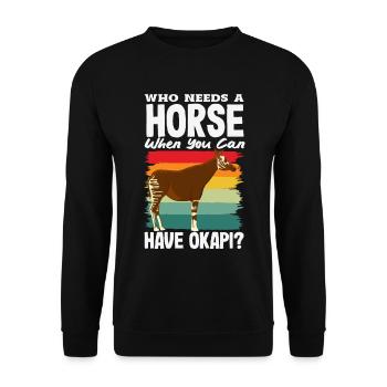 Funny zookeeper okapi lover - Unisex Sweatshirt - black - Front - Alina (178cm) & Michal (187cm)