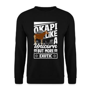 Funny zookeeper okapi lover - Unisex Sweatshirt - black - Front - Alina (178cm) & Michal (187cm)