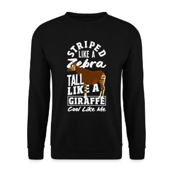 Funny zookeeper okapi lover - Unisex Sweatshirt - black - Front - Alina (178cm) & Michal (187cm)