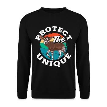 Funny zookeeper okapi lover - Unisex Sweatshirt - black - Front - Alina (178cm) & Michal (187cm)