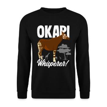 Drôle d’amant d’okapi gardien de zoo - Sweat-shirt Unisexe - noir - Devant - Alina (178cm) & Michal (187cm)