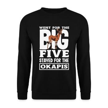 Funny zookeeper okapi lover - Unisex Sweatshirt - black - Front - Alina (178cm) & Michal (187cm)