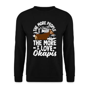 Funny zookeeper okapi lover - Unisex Sweatshirt - black - Front - Alina (178cm) & Michal (187cm)