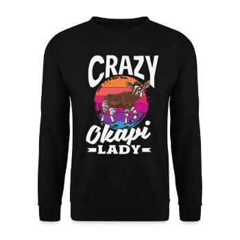 Funny zookeeper okapi lover - Unisex Sweatshirt - black - Front - Alina (178cm) & Michal (187cm)