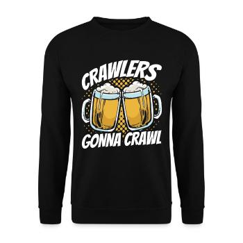 Crawled Pub Crawl Alcohol Drinking - Unisex Pullover - Schwarz - Vorne - Alina (178cm) & Michal (187cm)